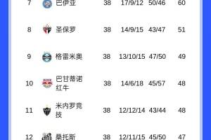 巴甲大结局：20队仅2队既无洲际赛资格也不降级，桑托斯踢南美杯